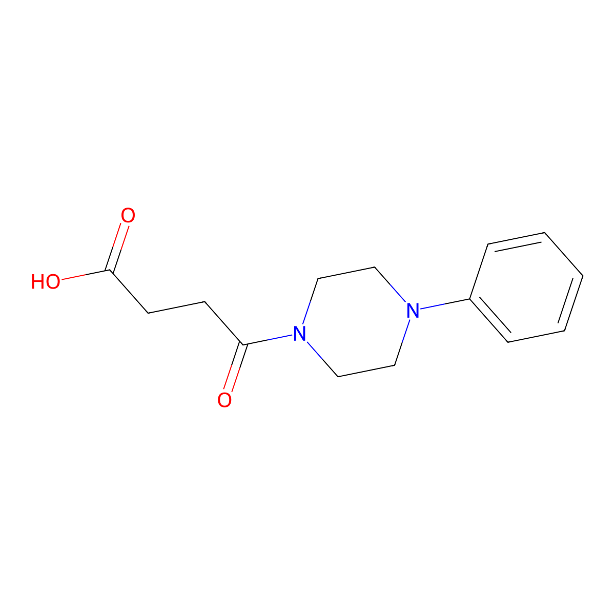 4-Oxo-4-(4-phenylpiperazin-1-yl)butanoic acid molecular structure, CAS 72547-45-6