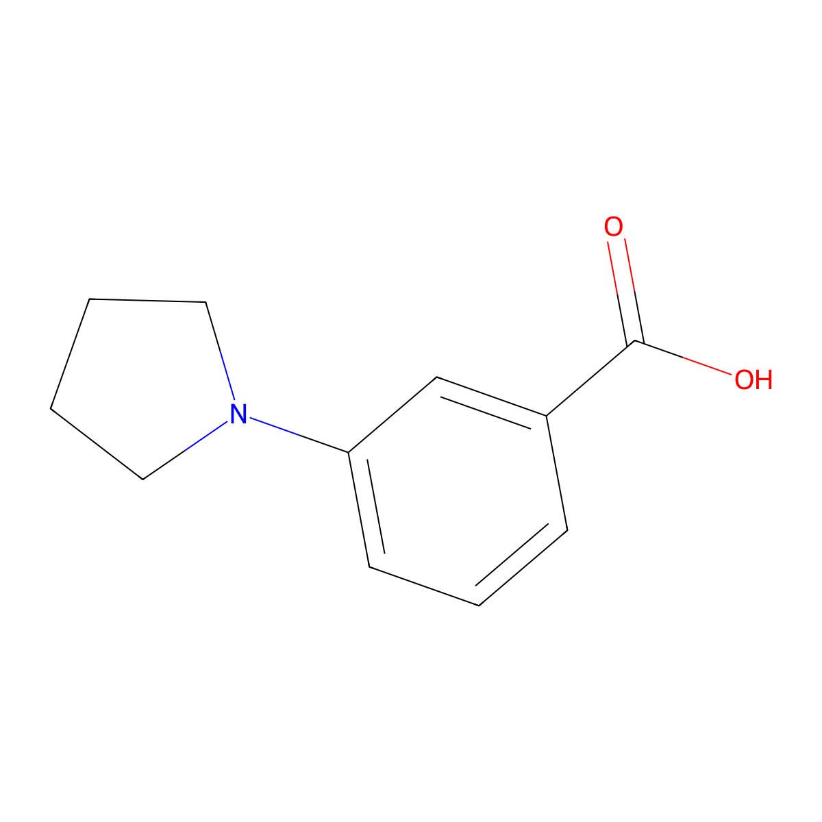 3-(Pyrrolidin-1-yl)benzoic acid molecular structure, CAS 72548-79-9