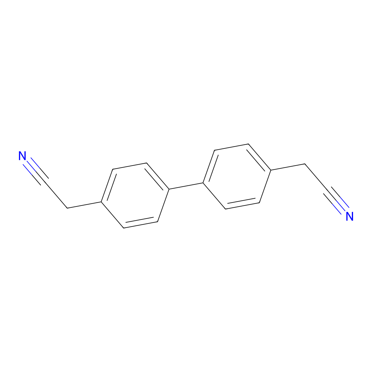 4,4'-Biphenyldiacetonitrile molecular structure, CAS 7255-83-6