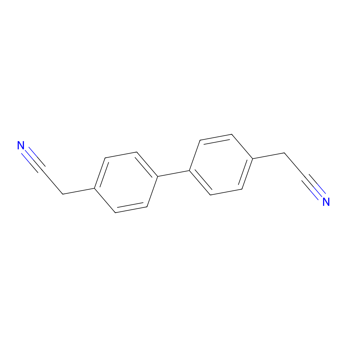 4,4'-Biphenyldiacetonitrile molecular structure, CAS 7255-83-6