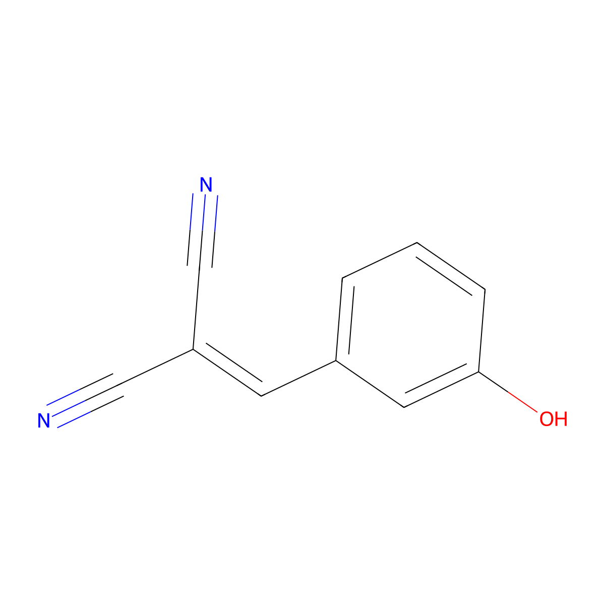 2-[(3-Hydroxyphenyl)methylidene]propanedinitrile molecular structure, CAS 7255-96-1