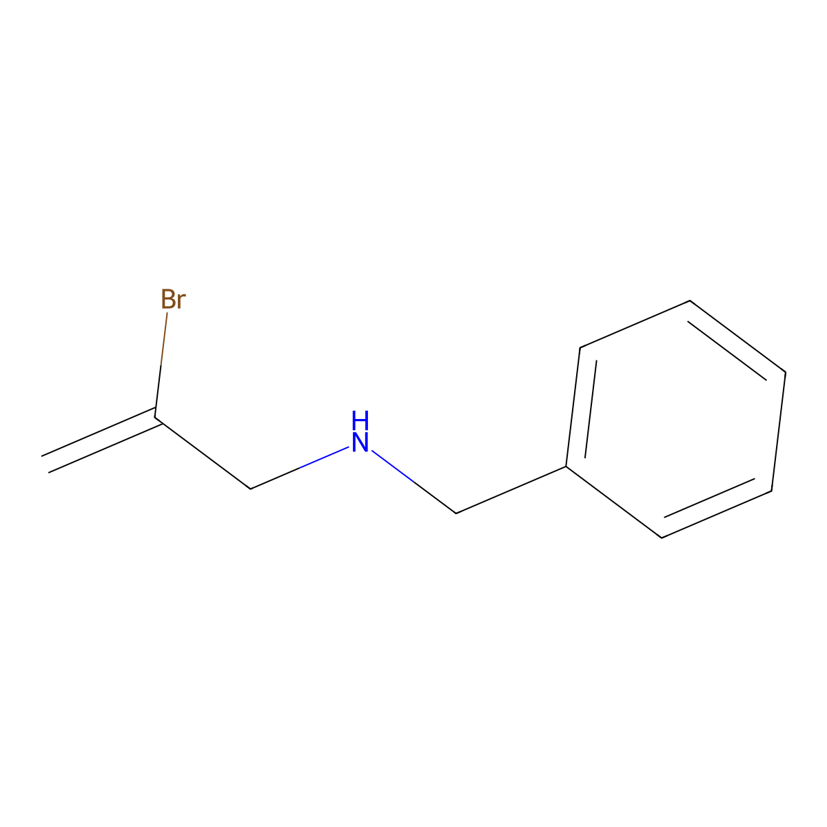 N-(2-Bromo-2-propen-1-yl)benzenemethanamine molecular structure, CAS 72551-10-1