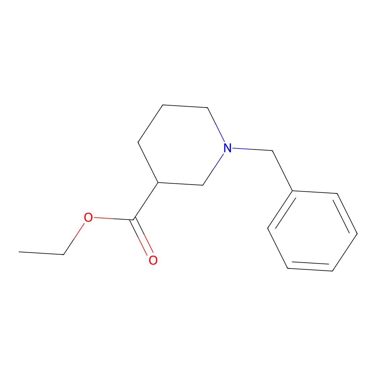 Ethyl 1-benzylpiperidine-3-carboxylate molecular structure, CAS 72551-53-2