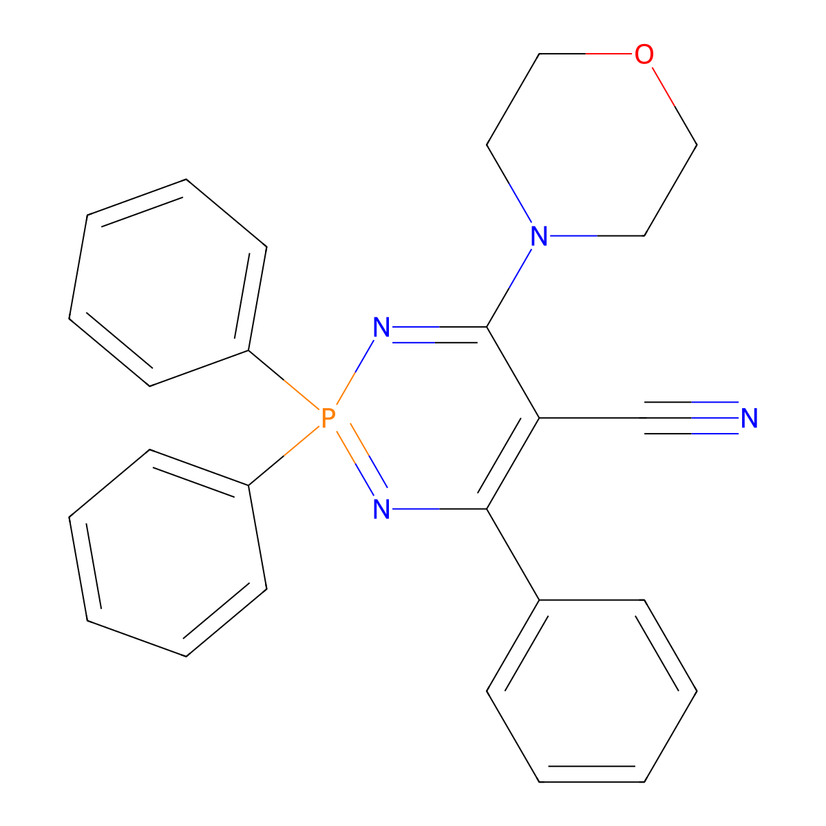 4-(4-Morpholinyl)-2,2,6-triphenyl-1,3,2lambda~5~-diazaphosphinine-5-carbonitrile molecular structure, CAS 72553-08-3
