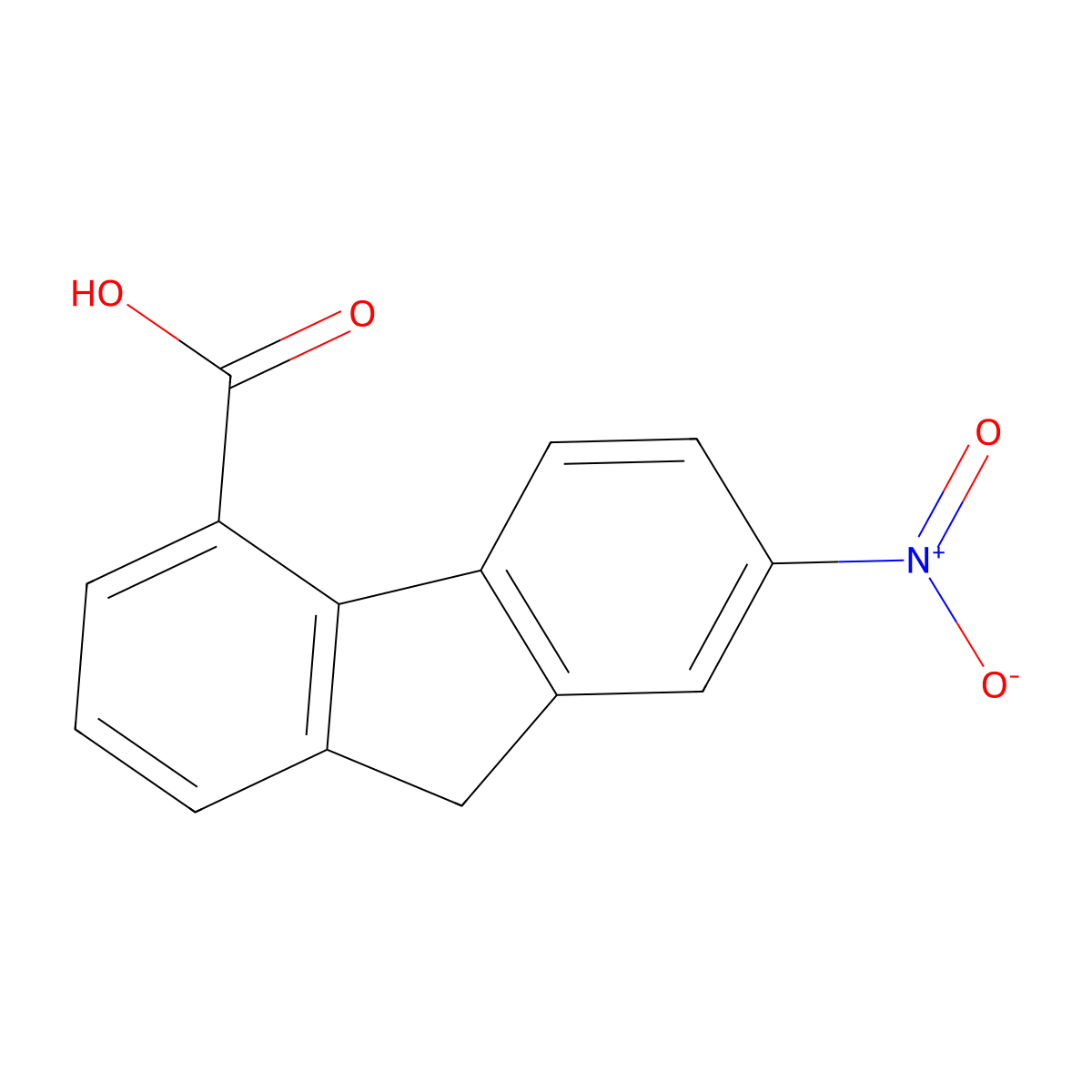 7-Nitro-4-fluorenecarboxylic acid molecular structure, CAS 7256-04-4
