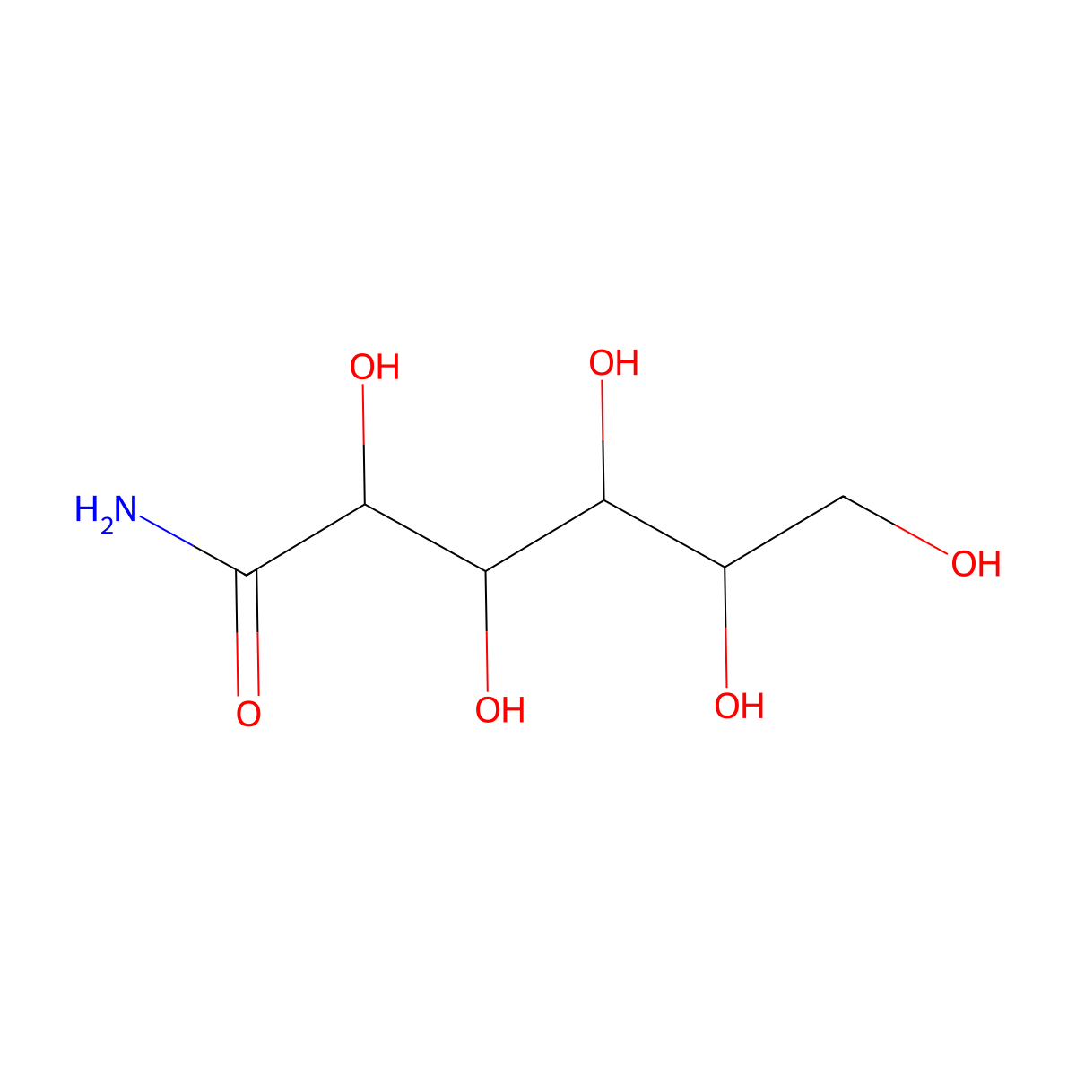 2,3,4,5,6-Pentahydroxyhexanamide molecular structure, CAS 7256-14-6