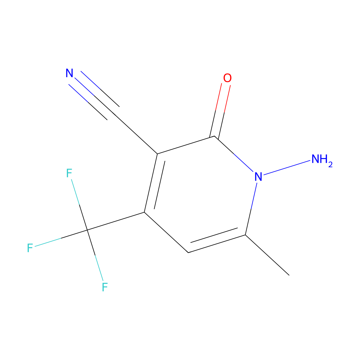 1-Amino-6-methyl-2-oxo-4-(trifluoromethyl)-1,2-dihydropyridine-3-carbonitrile molecular structure, CAS 72567-46-5