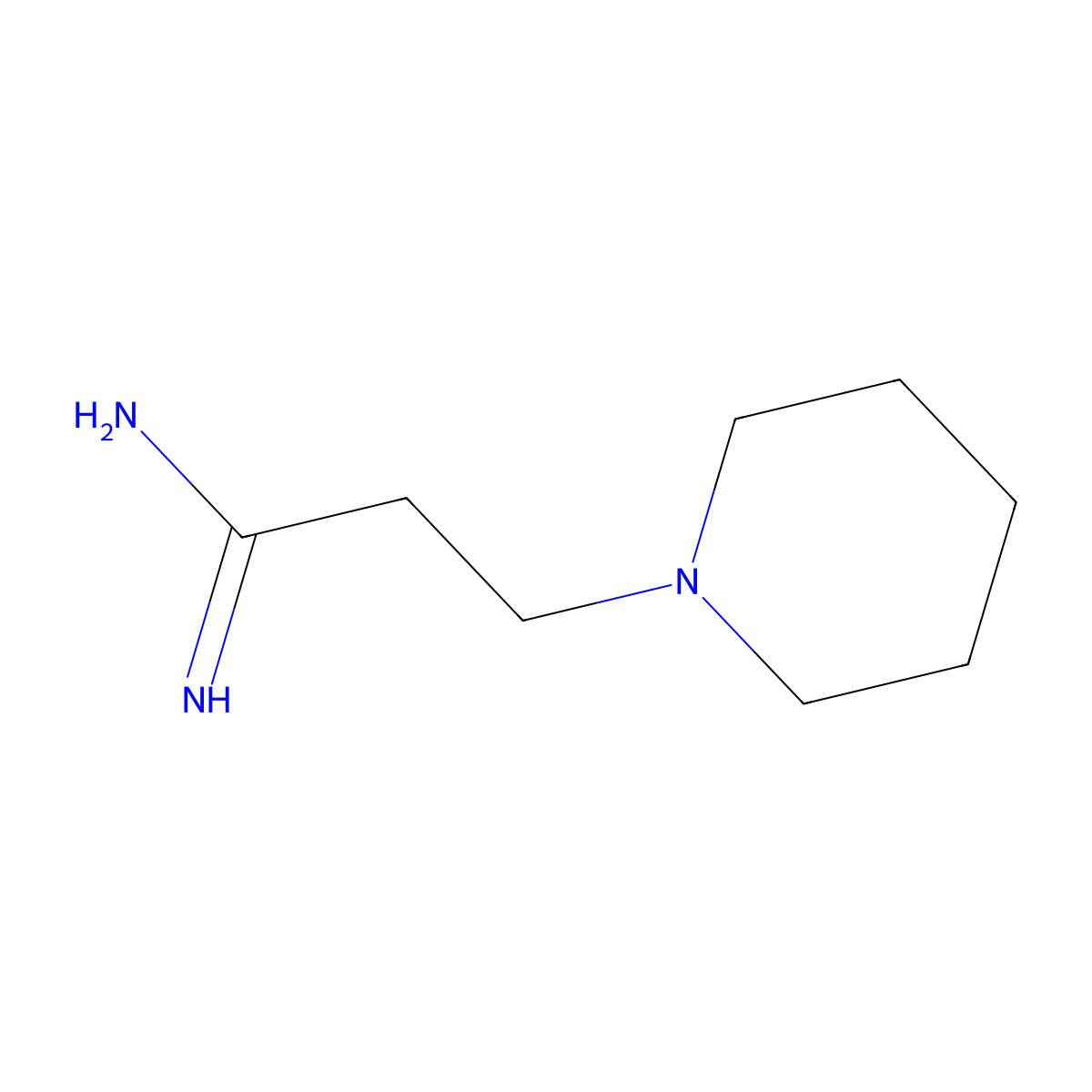 1-Piperidinepropanimidamide molecular structure, CAS 725675-21-8