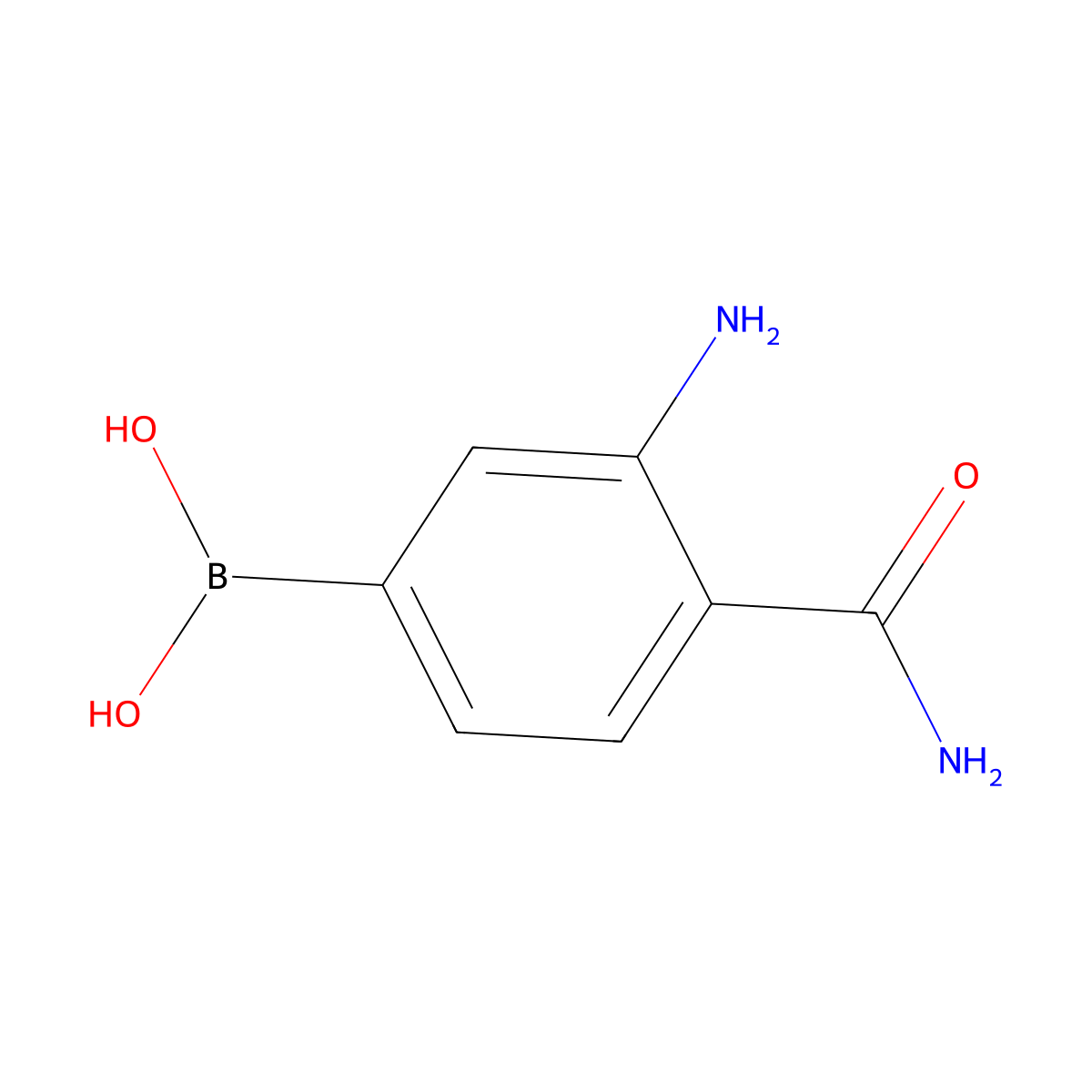 (3-Amino-4-carbamoylphenyl)boronic acid molecular structure, CAS 725680-12-6