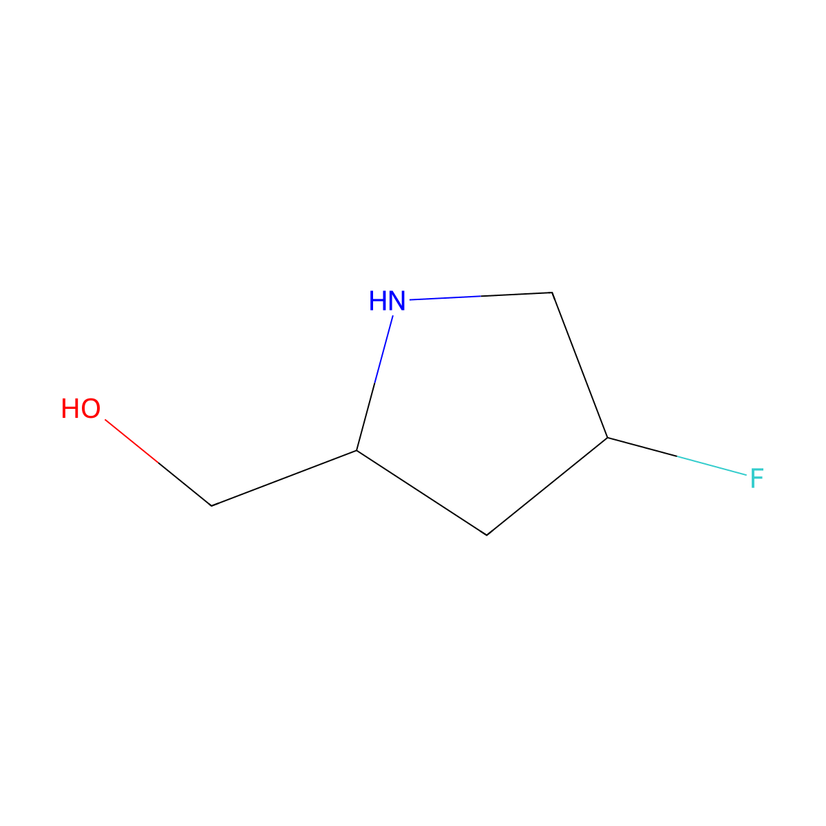 ((2S,4R)-4-Fluoropyrrolidin-2-yl)methanol molecular structure, CAS 725684-84-4