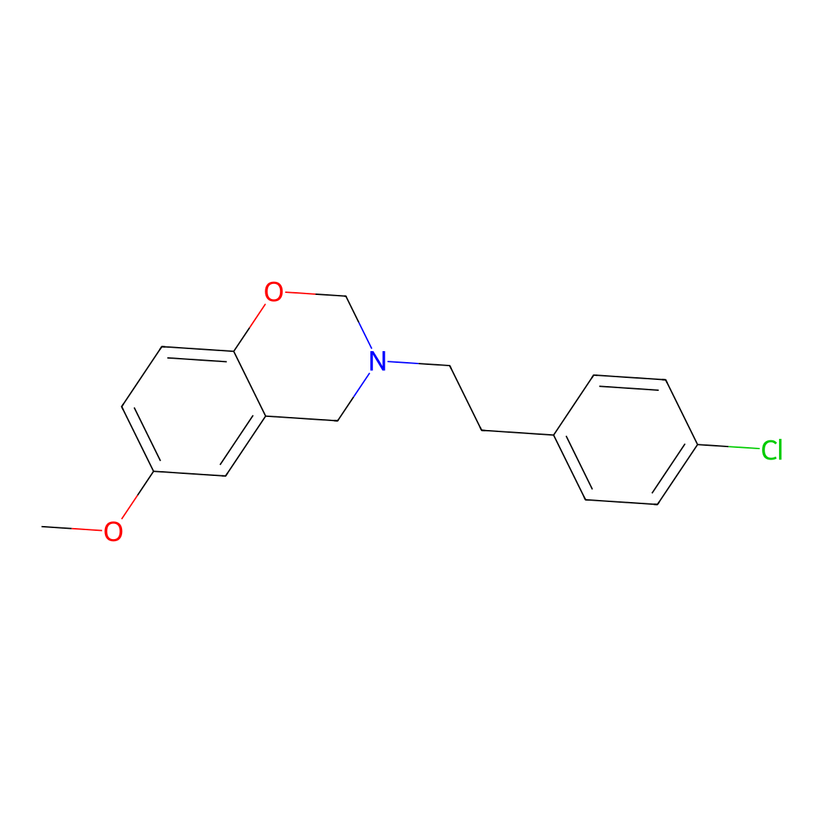 3-[2-(4-Chlorophenyl)ethyl]-6-methoxy-2,4-dihydro-1,3-benzoxazine molecular structure, CAS 725687-05-8