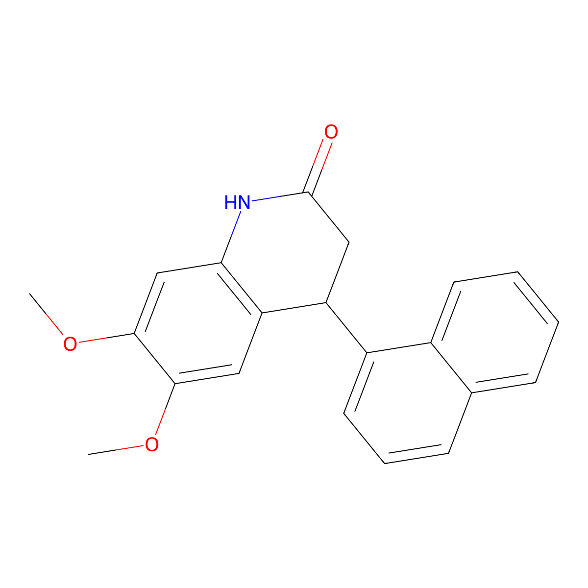 6,7-Dimethoxy-4-naphthalen-1-yl-3,4-dihydro-1H-quinolin-2-one molecular structure, CAS 725687-09-2