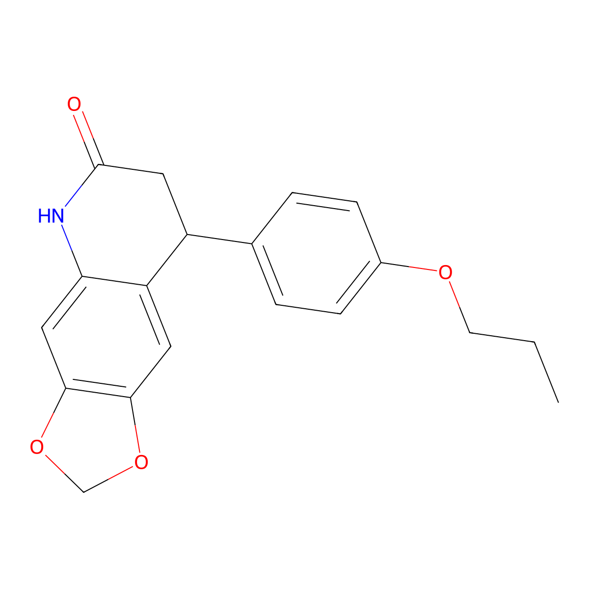 8-(4-propoxyphenyl)-7,8-dihydro[1,3]dioxolo[4,5-g]quinolin-6(5H)-one molecular structure, CAS 725687-22-9