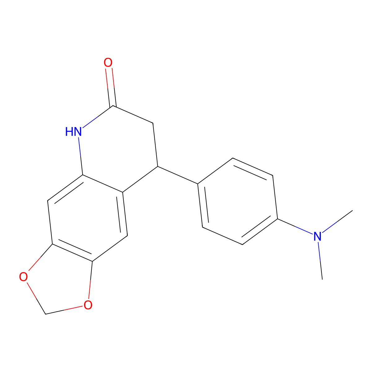 8-[4-(dimethylamino)phenyl]-7,8-dihydro[1,3]dioxolo[4,5-g]quinolin-6(5H)-one molecular structure, CAS 725687-27-4