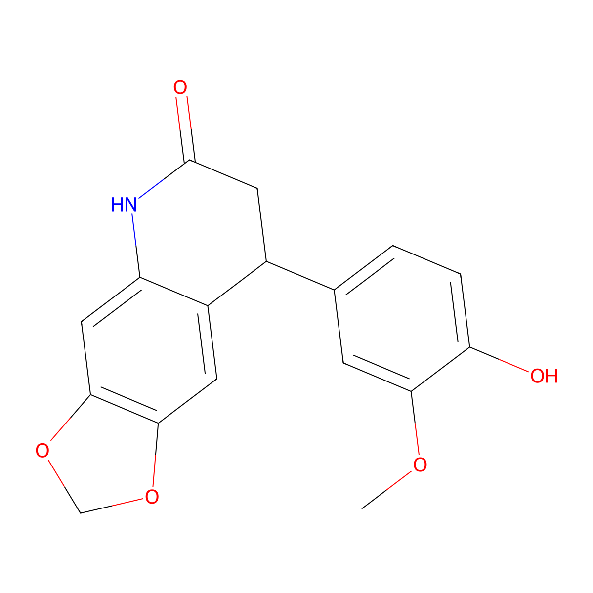 8-(4-hydroxy-3-methoxyphenyl)-7,8-dihydro[1,3]dioxolo[4,5-g]quinolin-6(5H)-one molecular structure, CAS 725687-29-6