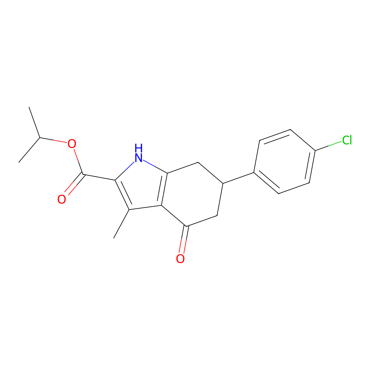 propan-2-yl 6-(4-chlorophenyl)-3-methyl-4-oxo-4,5,6,7-tetrahydro-1H-indole-2-carboxylate molecular structure, CAS 725687-39-8