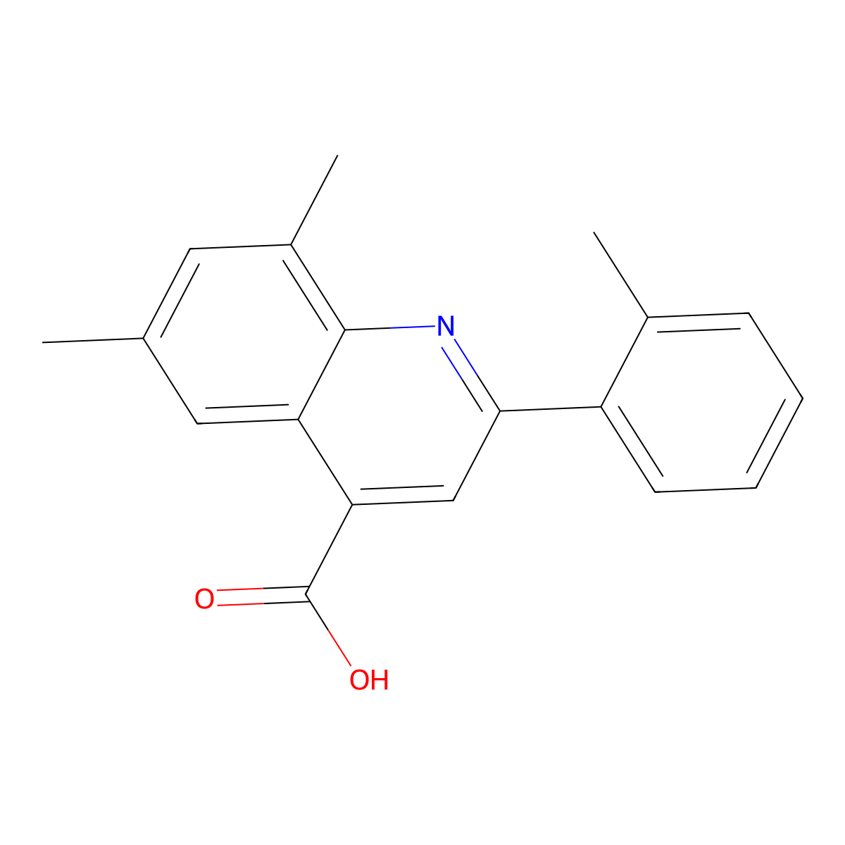 6,8-Dimethyl-2-(2-methylphenyl)quinoline-4-carboxylic acid molecular structure, CAS 725687-84-3