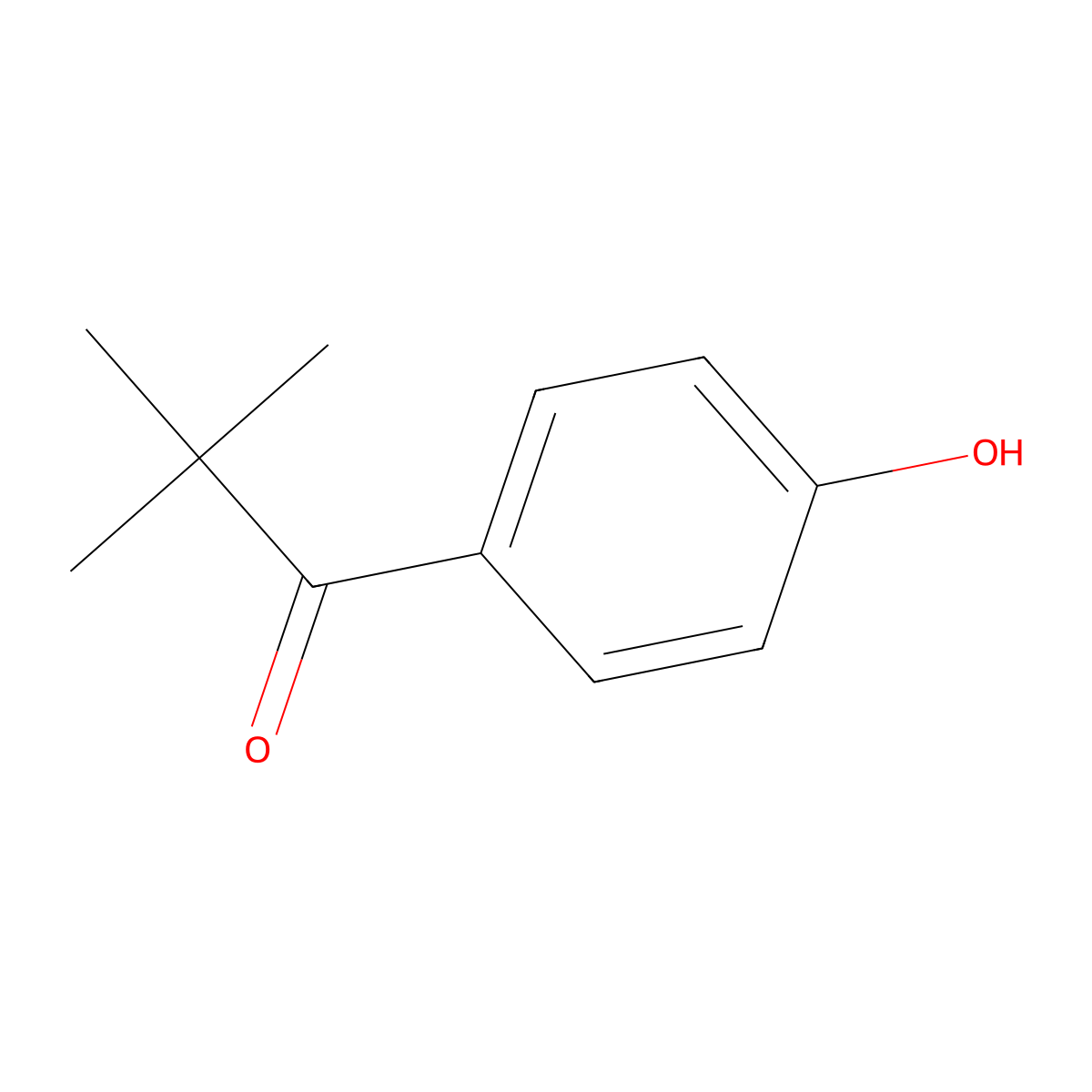 1-(4-Hydroxyphenyl)-2,2-dimethylpropan-1-one molecular structure, CAS 72569-10-9