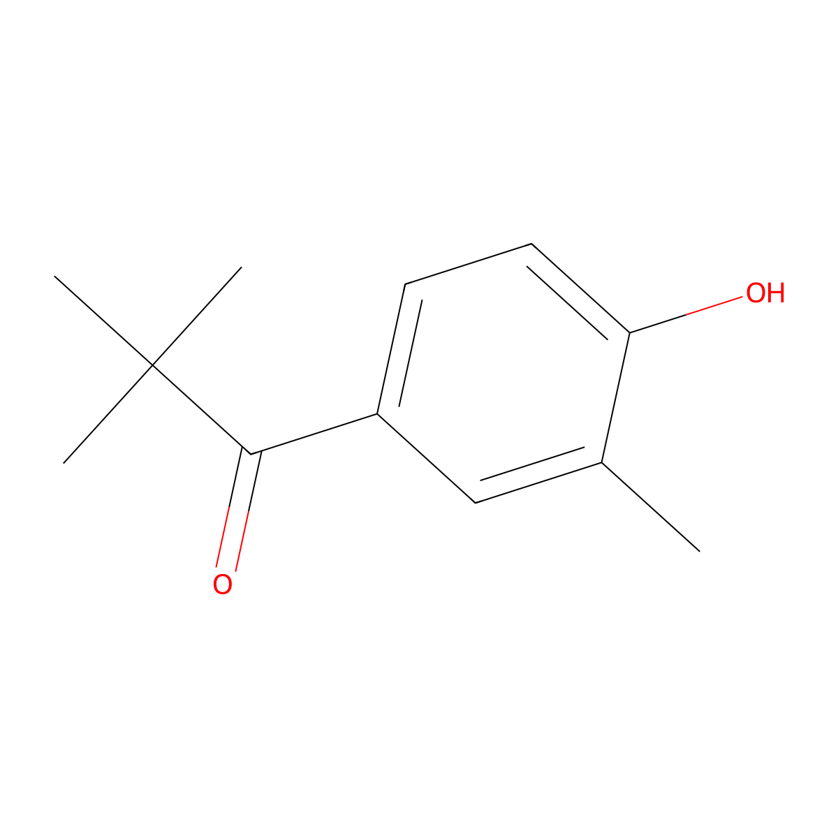 1-(4-Hydroxy-3-methylphenyl)-2,2-dimethylpropan-1-one molecular structure, CAS 72569-11-0