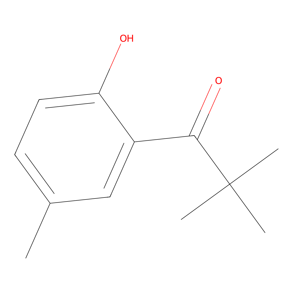 1-(2-Hydroxy-5-methylphenyl)-2,2-dimethylpropan-1-one molecular structure, CAS 72569-13-2