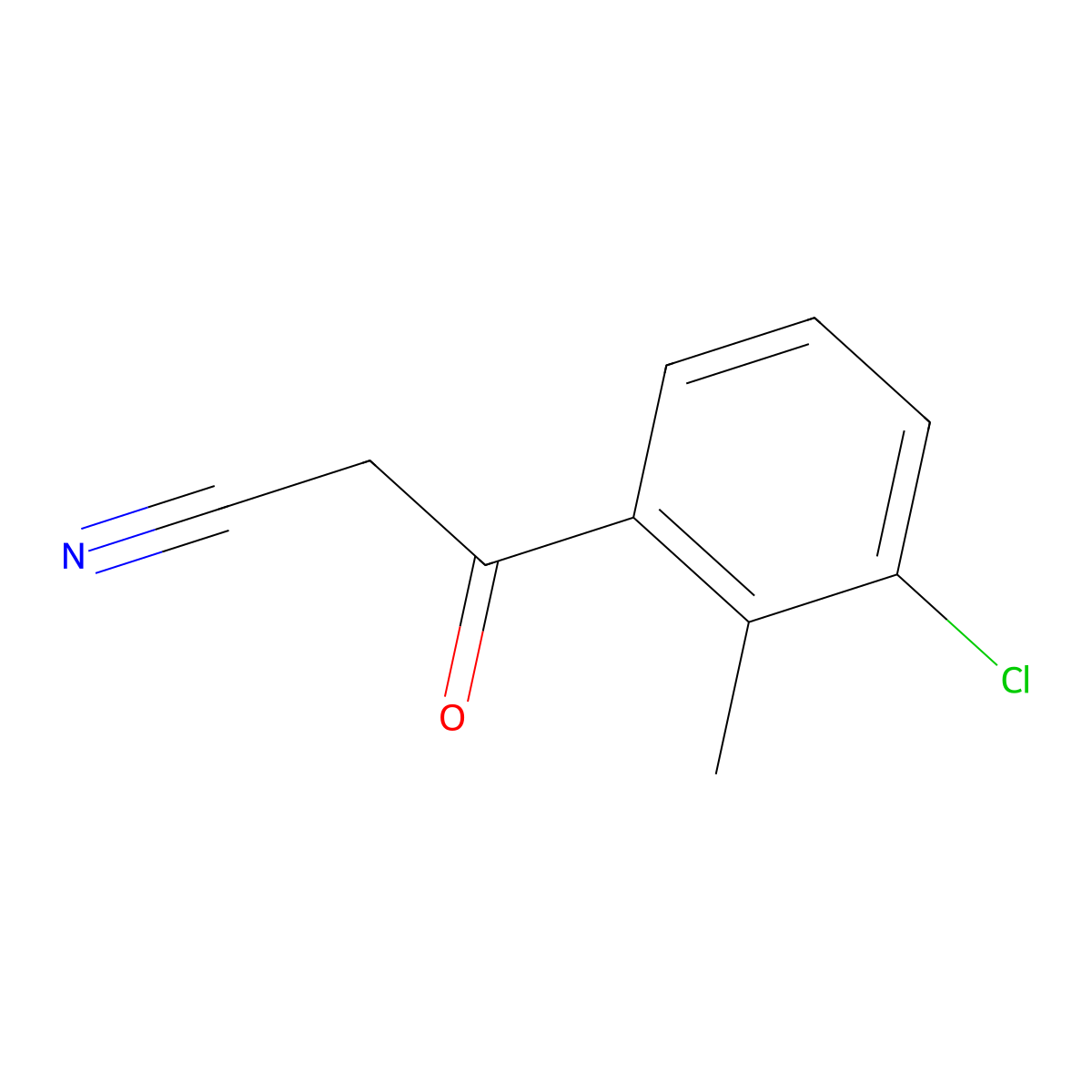 3-(3-Chloro-2-methylphenyl)-3-oxopropanenitrile molecular structure, CAS 72569-28-9