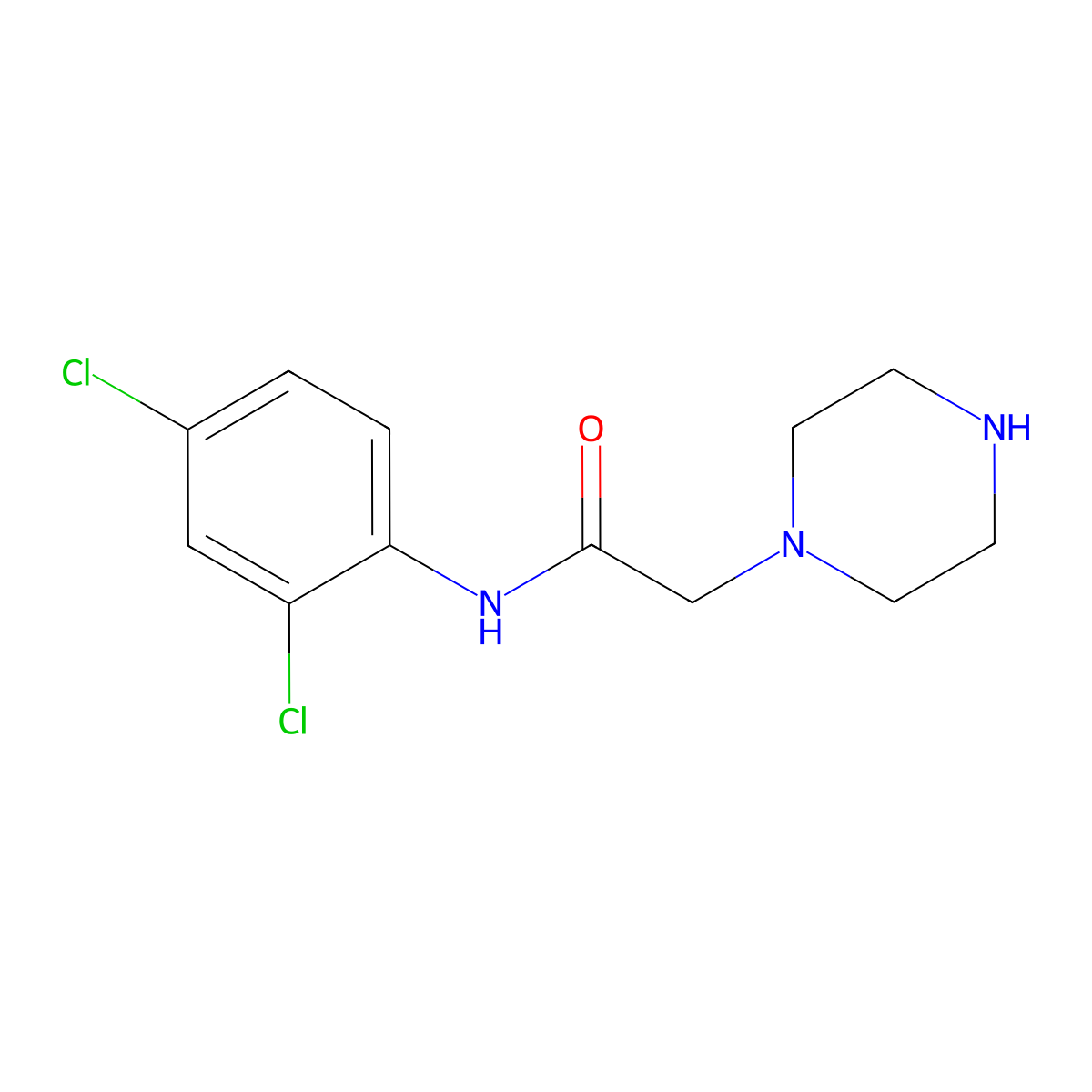 N-(2,4-dichlorophenyl)-2-piperazinylacetamide molecular structure, CAS 725690-24-4