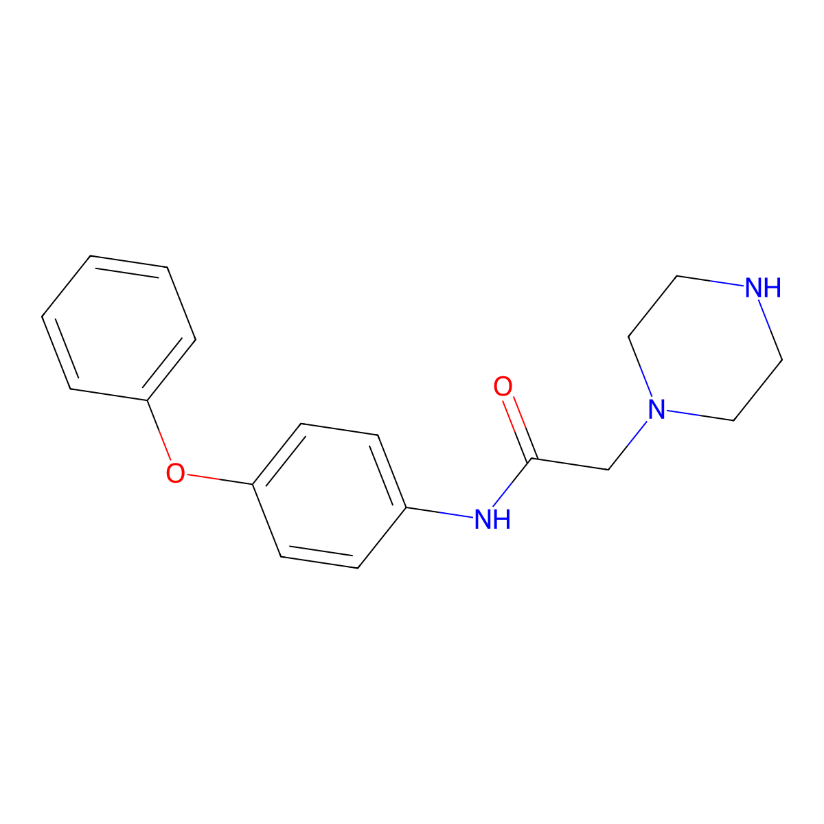 N-(4-phenoxyphenyl)-2-(piperazin-1-yl)acetamide molecular structure, CAS 725690-25-5