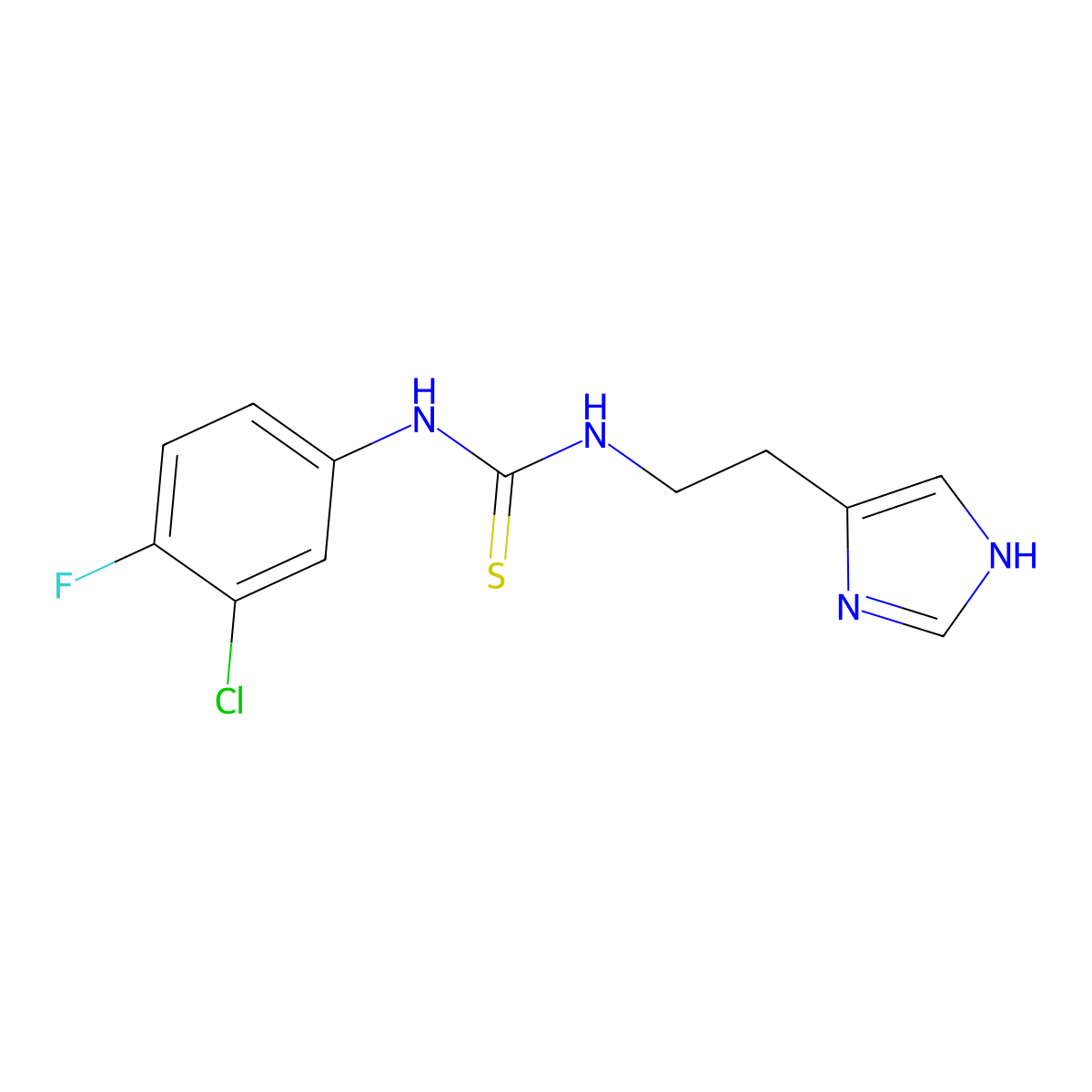 1-(3-chloro-4-fluorophenyl)-3-[2-(1H-imidazol-4-yl)ethyl]thiourea molecular structure, CAS 725690-27-7