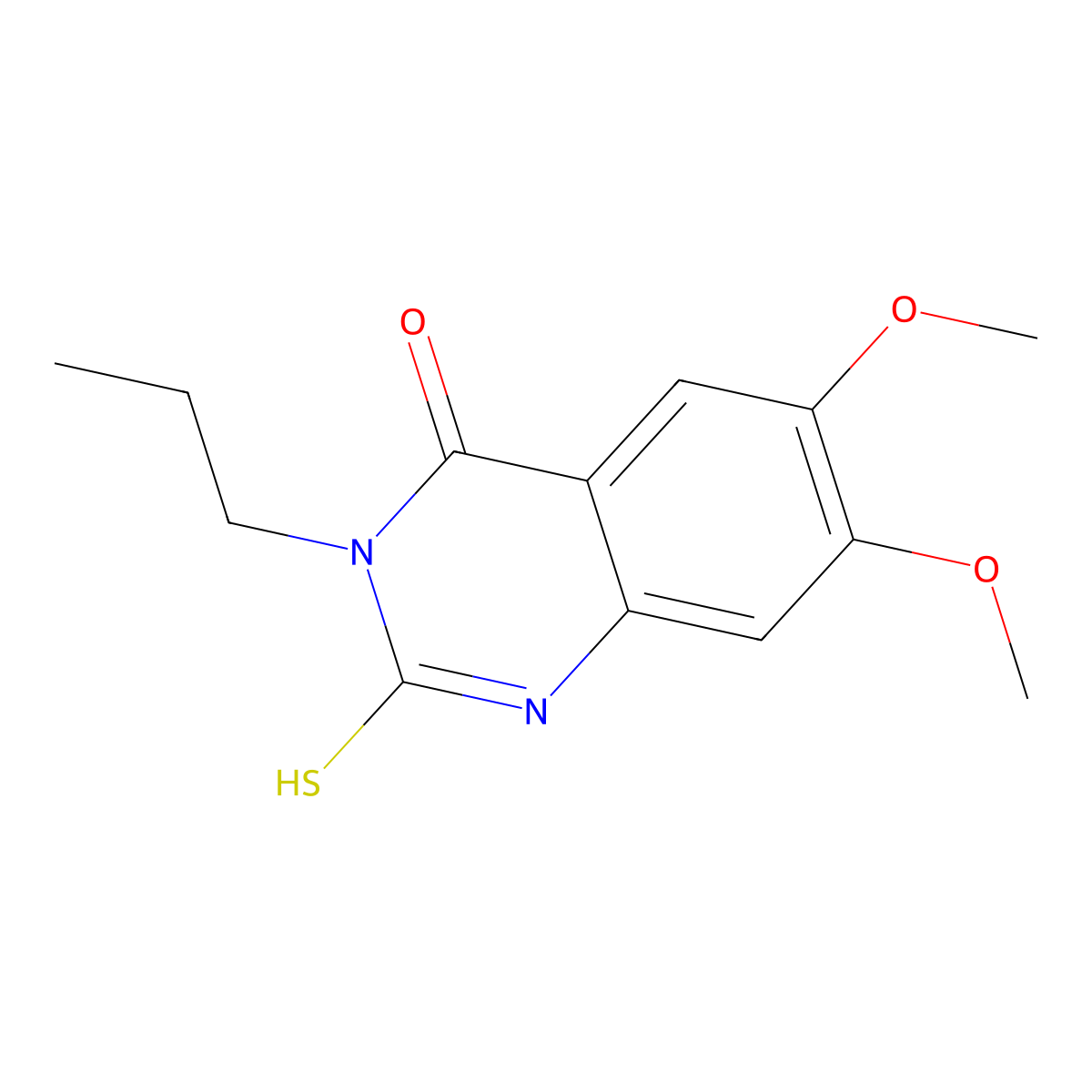 6,7-dimethoxy-3-propyl-2-thioxo-2,3-dihydroquinazolin-4(1H)-one molecular structure, CAS 725690-51-7