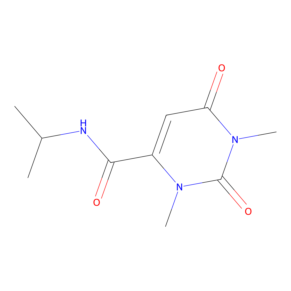 N-Isopropyl-1,3-dimethyl-2,6-dioxo-1,2,3,6-tetrahydropyrimidine-4-carboxamide molecular structure, CAS 725692-75-1