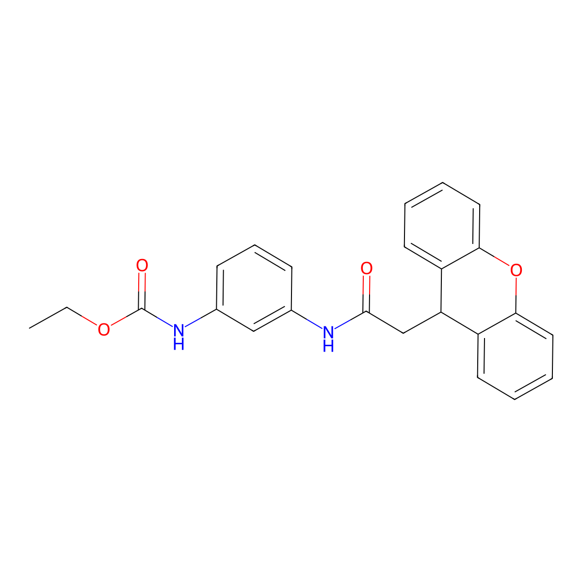 ethyl N-[3-[[2-(9H-xanthen-9-yl)acetyl]amino]phenyl]carbamate molecular structure, CAS 725692-94-4