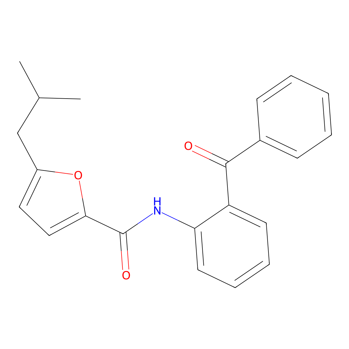 N-(2-benzoylphenyl)-5-(2-methylpropyl)furan-2-carboxamide molecular structure, CAS 725692-95-5