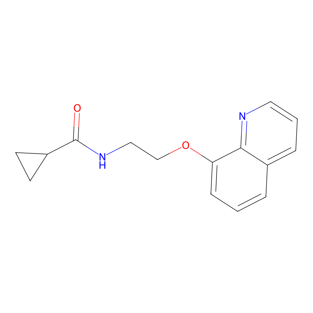 N-[2-(quinolin-8-yloxy)ethyl]cyclopropanecarboxamide molecular structure, CAS 725692-97-7