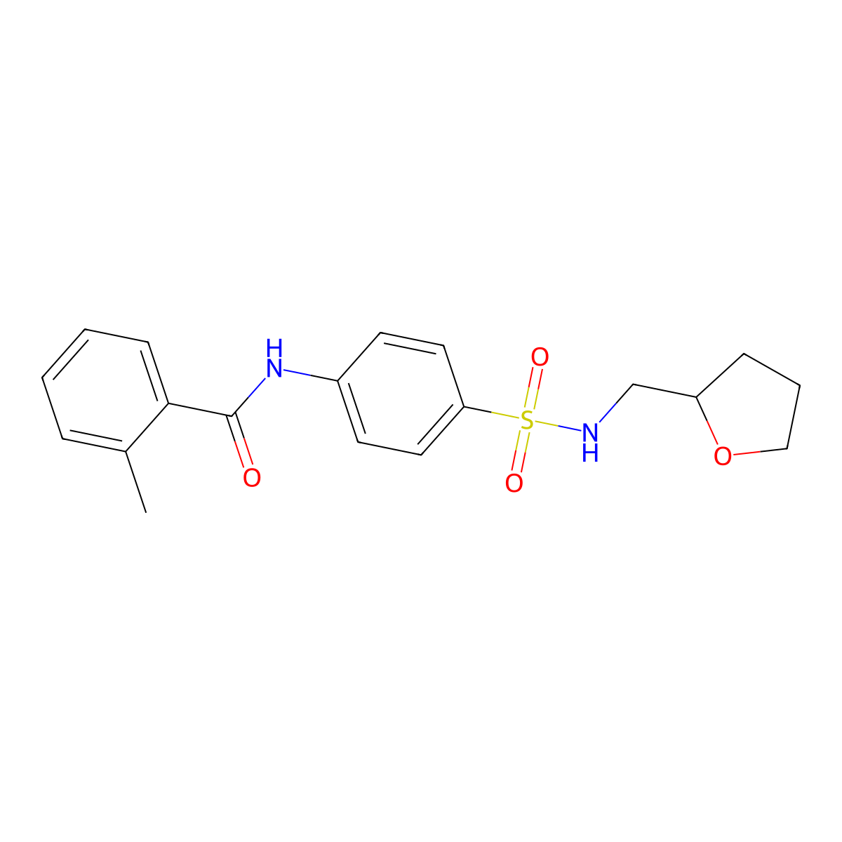 2-methyl-N-(4-{[(tetrahydro-2-furanylmethyl)amino]sulfonyl}phenyl)benzamide molecular structure, CAS 725693-36-7
