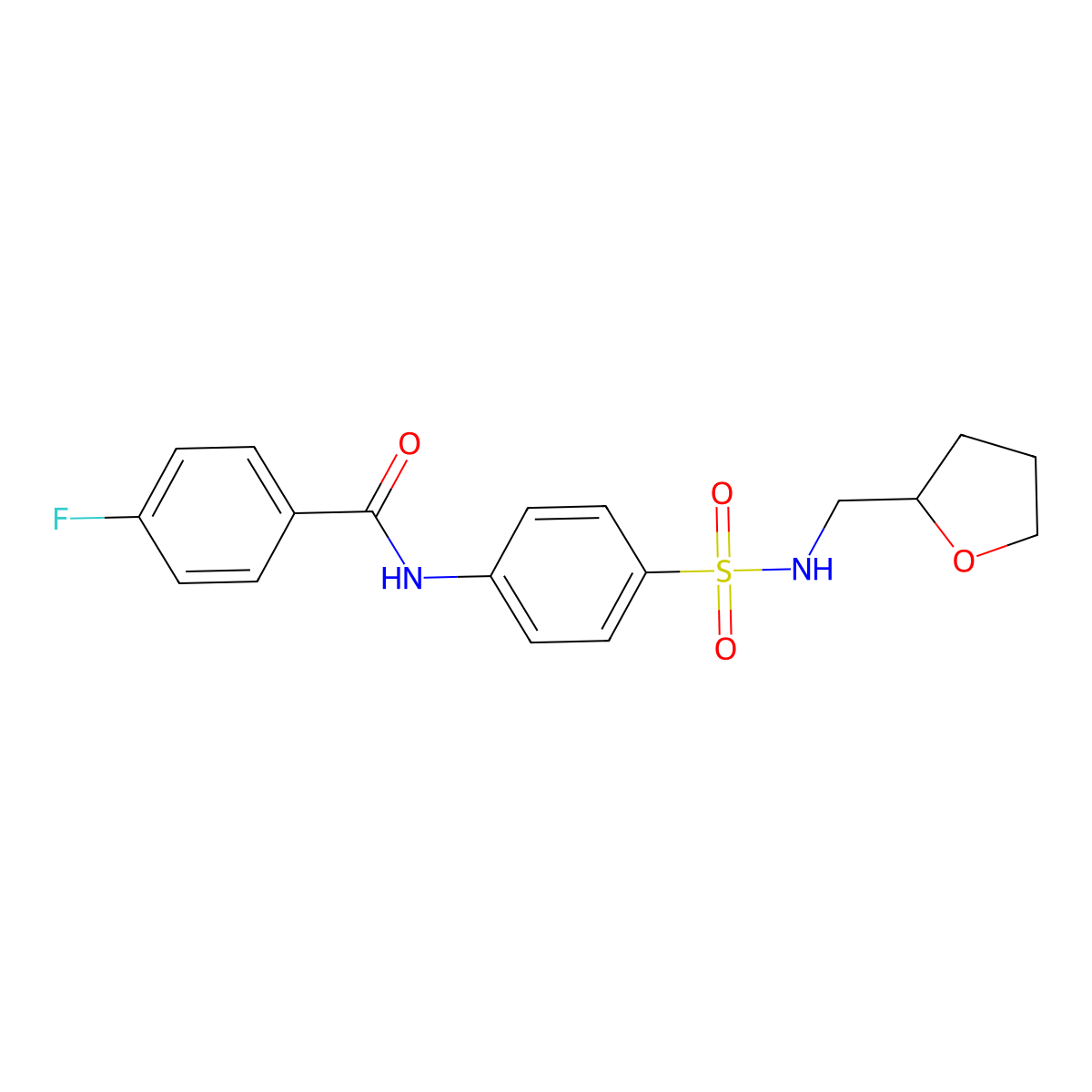 4-fluoro-N-[4-(oxolan-2-ylmethylsulfamoyl)phenyl]benzamide molecular structure, CAS 725693-41-4
