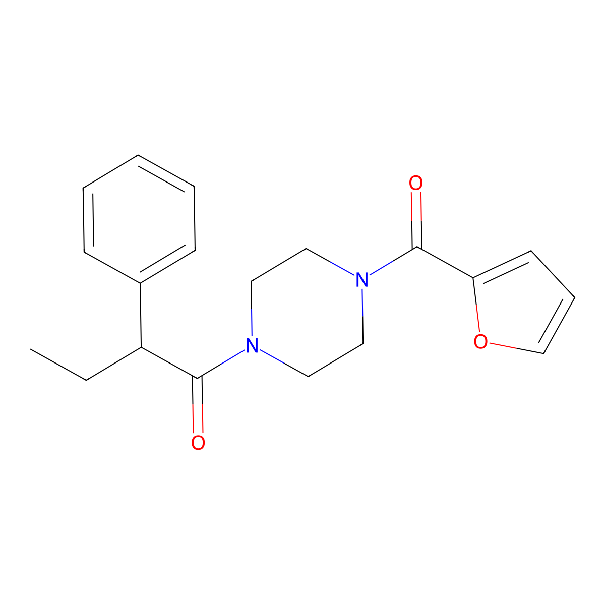 1-[4-(Furan-2-carbonyl)piperazin-1-yl]-2-phenylbutan-1-one molecular structure, CAS 725693-51-6