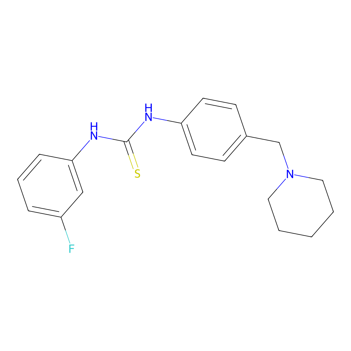 1-(3-Fluorophenyl)-3-[4-(piperidin-1-ylmethyl)phenyl]thiourea molecular structure, CAS 725693-77-6