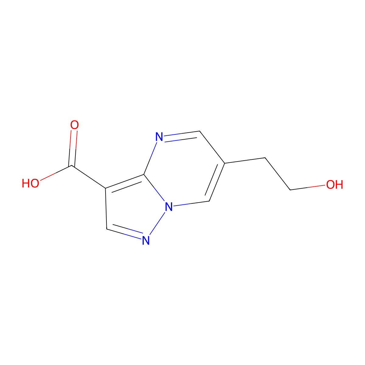 6-(2-Hydroxyethyl)pyrazolo[1,5-a]pyrimidine-3-carboxylic acid molecular structure, CAS 725693-84-5