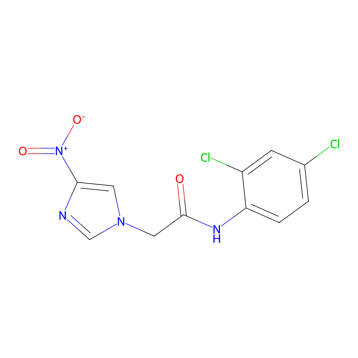 N-(2,4-dichlorophenyl)-2-(4-nitroimidazol-1-yl)acetamide molecular structure, CAS 725696-41-3