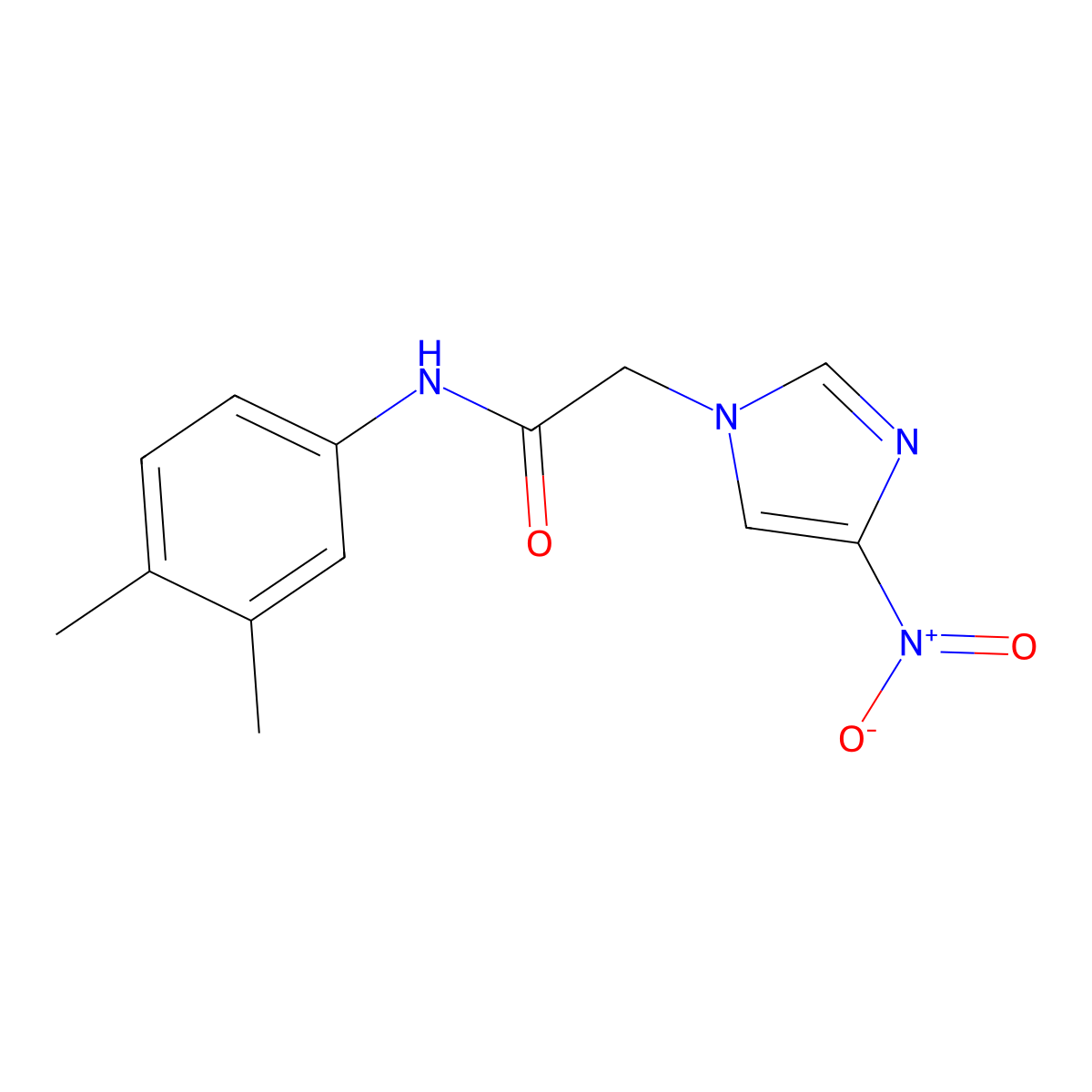 N-(3,4-dimethylphenyl)-2-{4-nitro-1H-imidazol-1-yl}acetamide molecular structure, CAS 725696-42-4