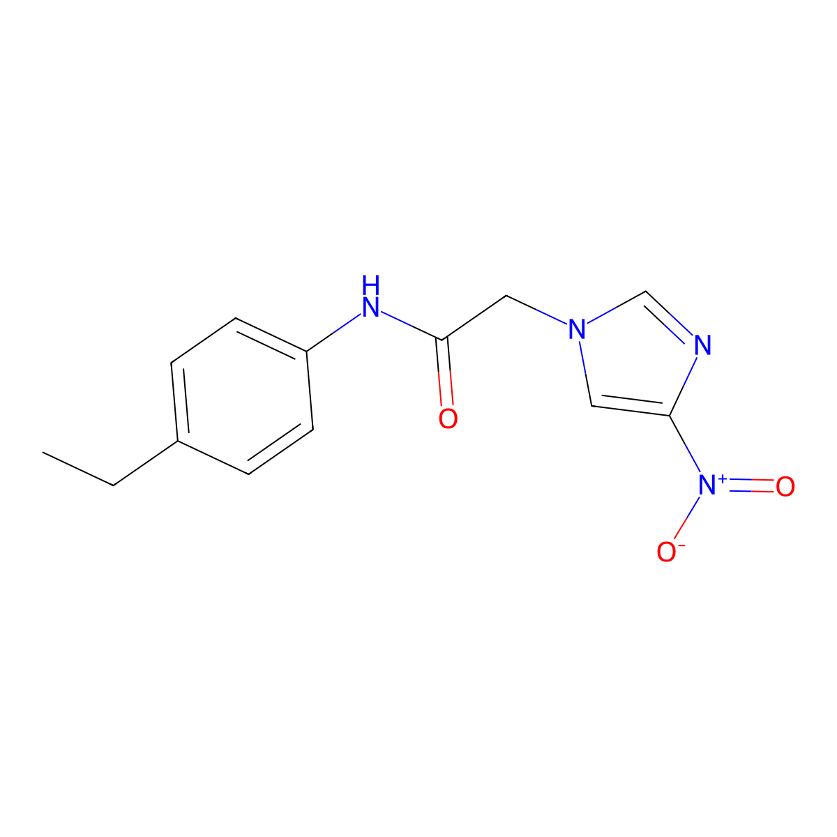 N-(4-ethylphenyl)-2-{4-nitro-1H-imidazol-1-yl}acetamide molecular structure, CAS 725696-43-5