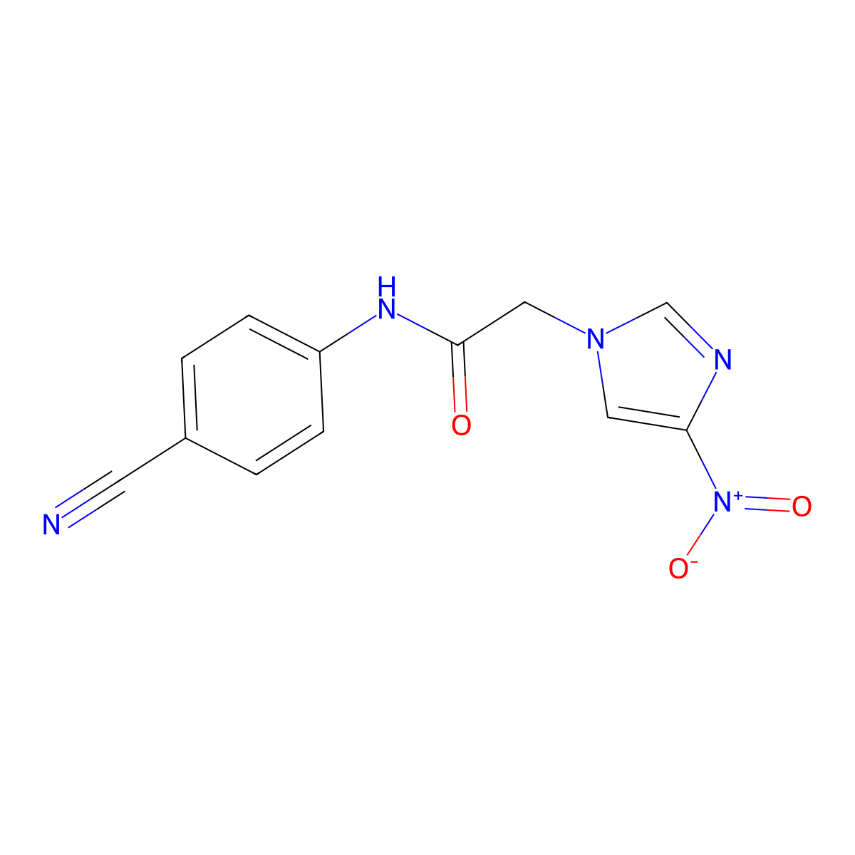 N-(4-cyanophenyl)-2-(4-nitroimidazol-1-yl)acetamide molecular structure, CAS 725696-45-7