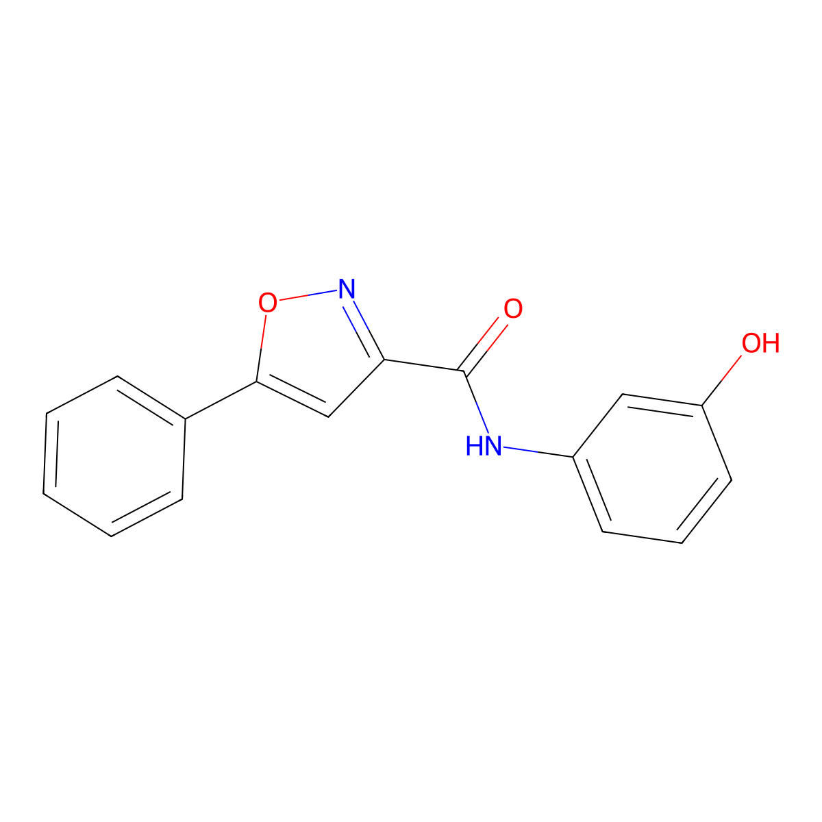 N-(3-hydroxyphenyl)-5-phenyl-1,2-oxazole-3-carboxamide molecular structure, CAS 725697-66-5