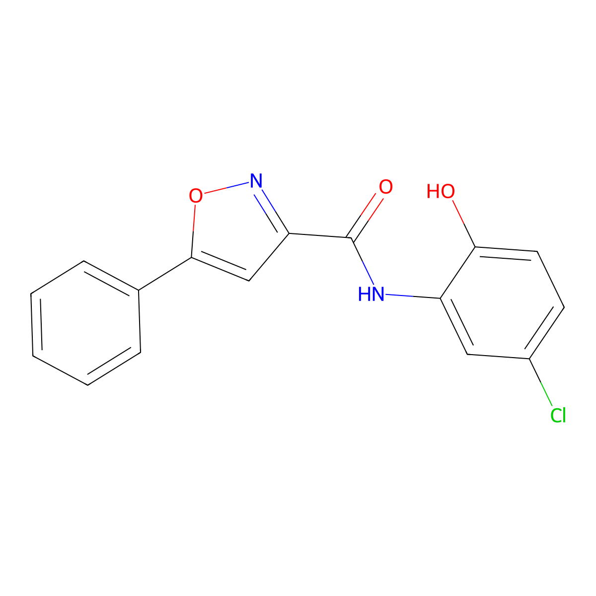 N-(5-chloro-2-hydroxyphenyl)-5-phenyl-1,2-oxazole-3-carboxamide molecular structure, CAS 725697-67-6