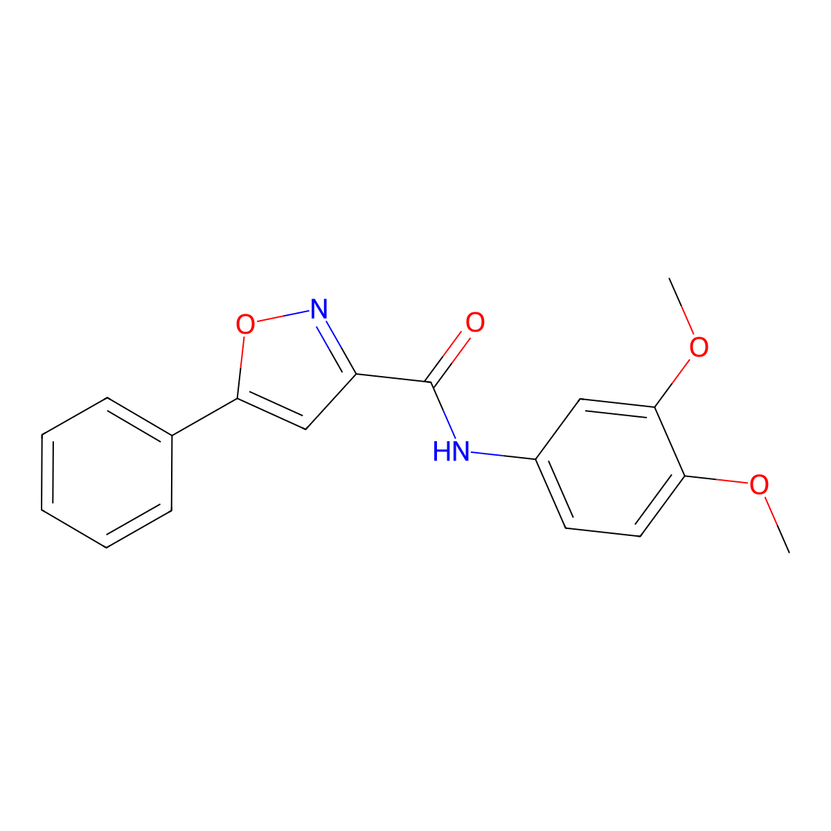 N-(3,4-dimethoxyphenyl)-5-phenyl-1,2-oxazole-3-carboxamide molecular structure, CAS 725697-68-7