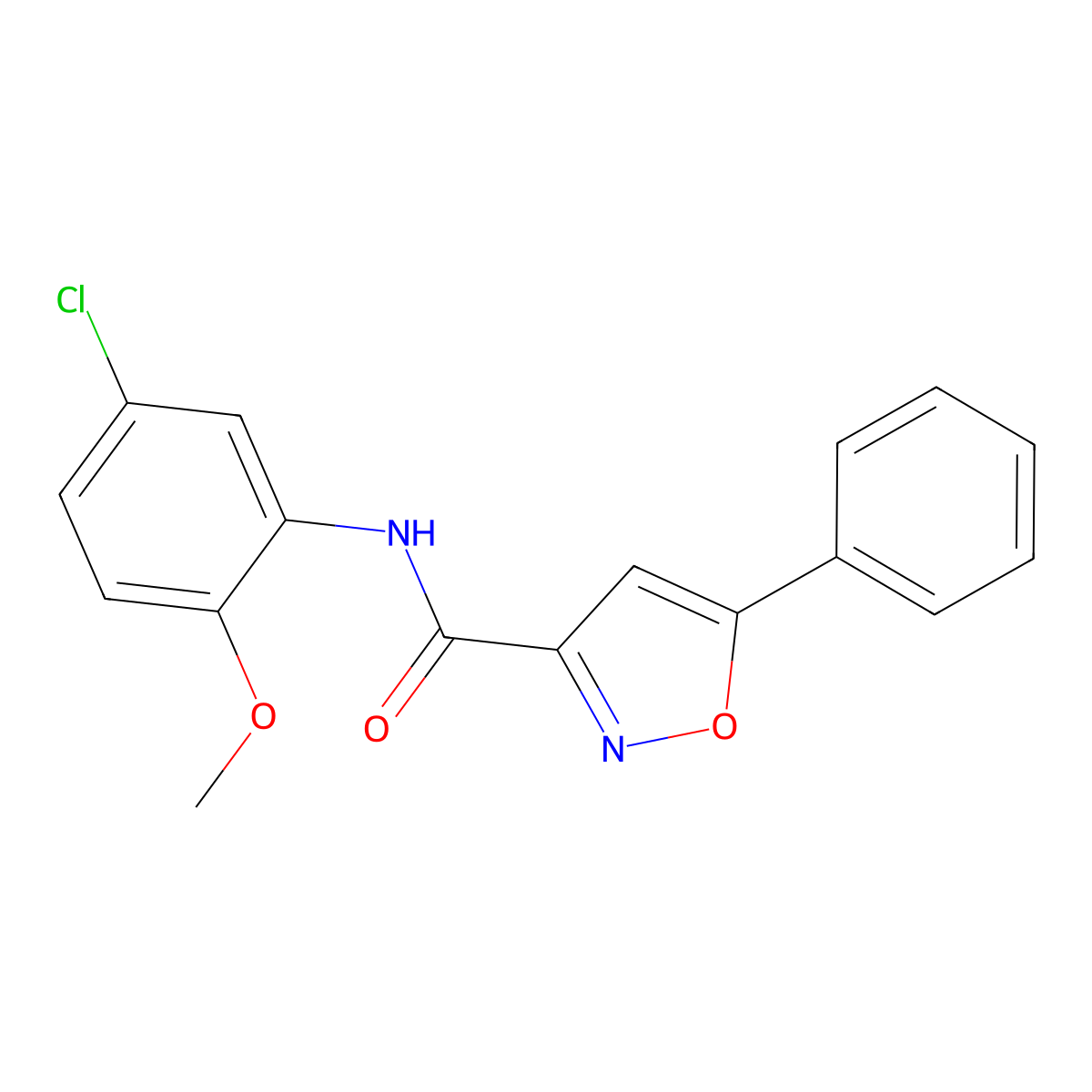 N-(5-chloro-2-methoxyphenyl)-5-phenyl-1,2-oxazole-3-carboxamide molecular structure, CAS 725697-69-8