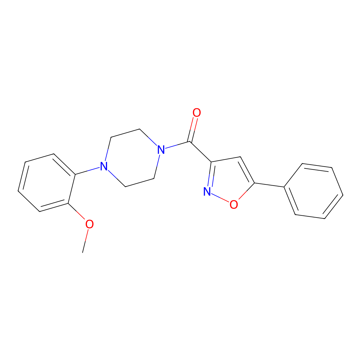 [4-(2-Methoxy-phenyl)-piperazin-1-yl]-(5-phenyl-isoxazol-3-yl)-methanone molecular structure, CAS 725697-83-6
