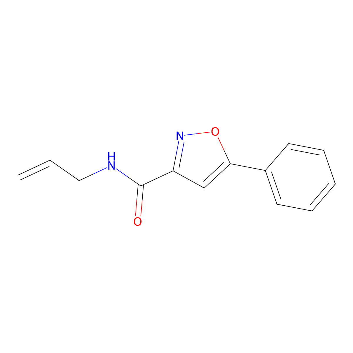 N-allyl-5-phenyl-3-isoxazolecarboxamide molecular structure, CAS 725697-89-2