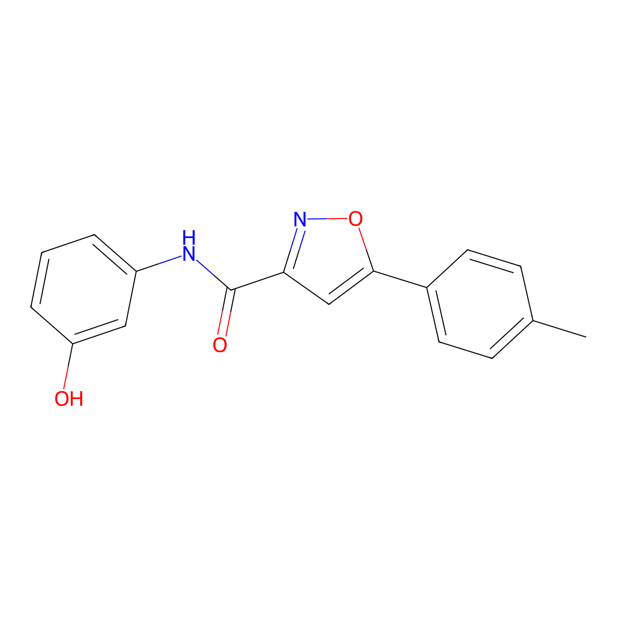 N-(3-hydroxyphenyl)-5-(4-methylphenyl)-1,2-oxazole-3-carboxamide molecular structure, CAS 725697-93-8