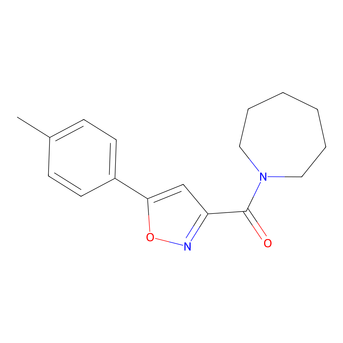 Azepan-1-yl-(5-p-tolyl-isoxazol-3-yl)-methanone molecular structure, CAS 725698-05-5